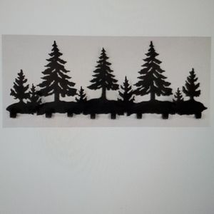 Coast Lamp mfg Iron Pine Tree Coat Rack